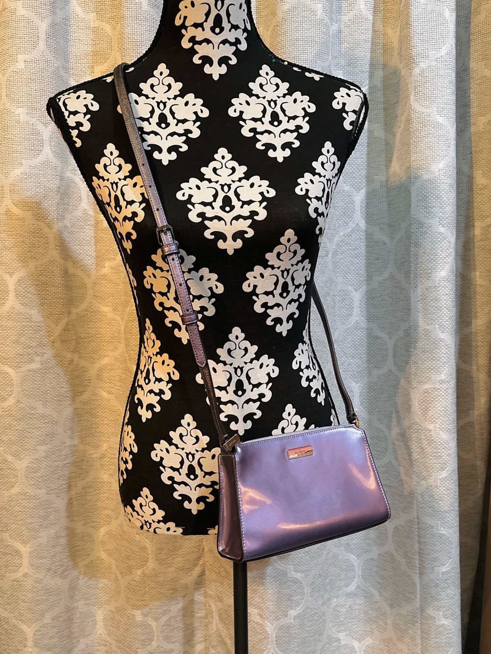 NWOT Kate Spade Patent fabric Kenzie mini crossbody in Candied Lilac
